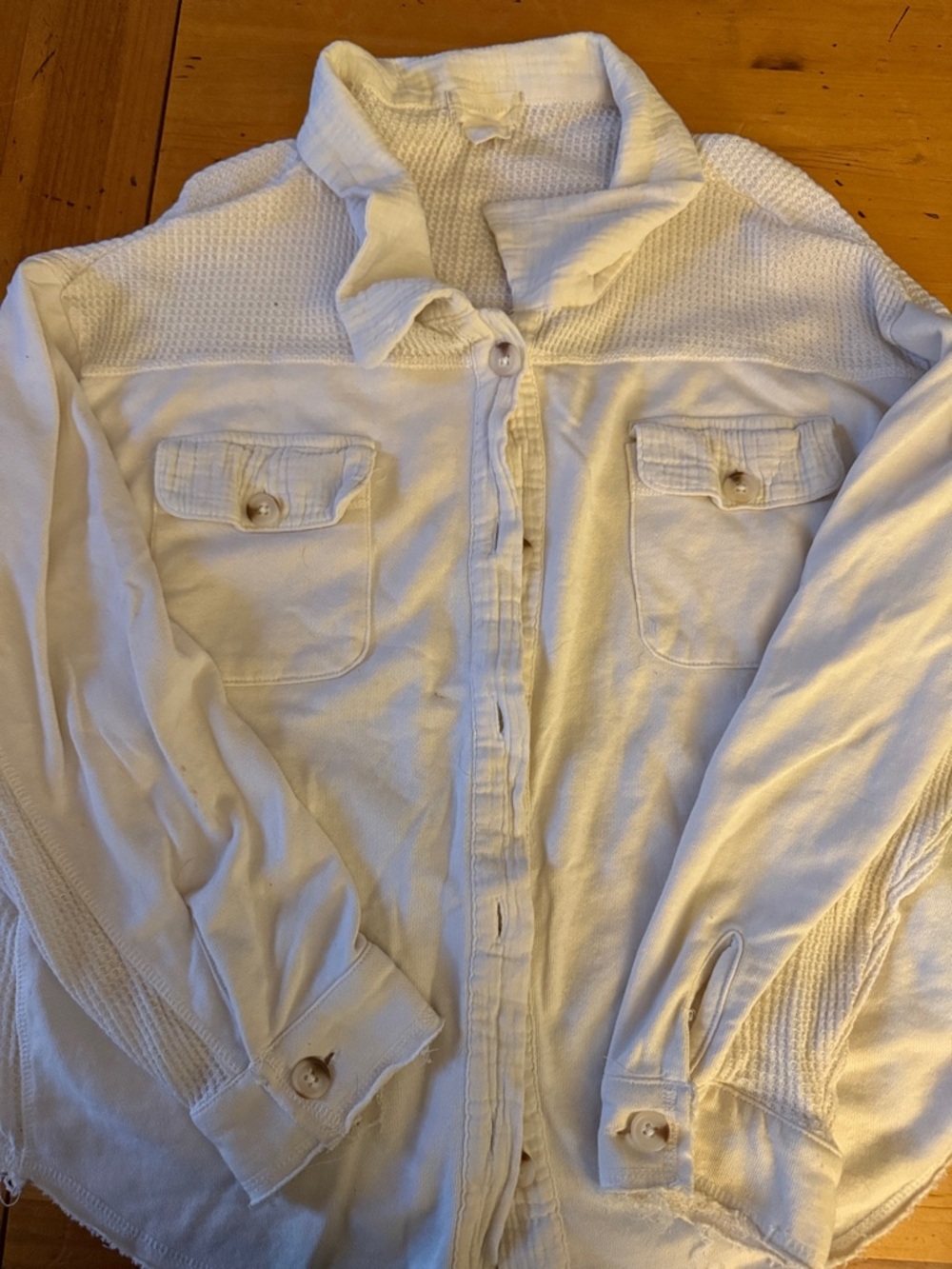 Women’s Cream Button-Up Lightweight Jacket